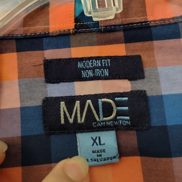 MADE Cam Newton plaid button down - Picture 6 of 8